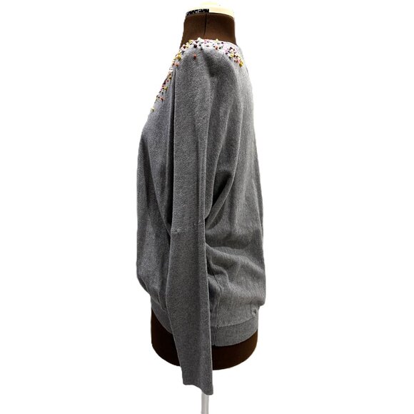 Grey Pullover Sweater with Colourful Dots - Picture 4 of 7